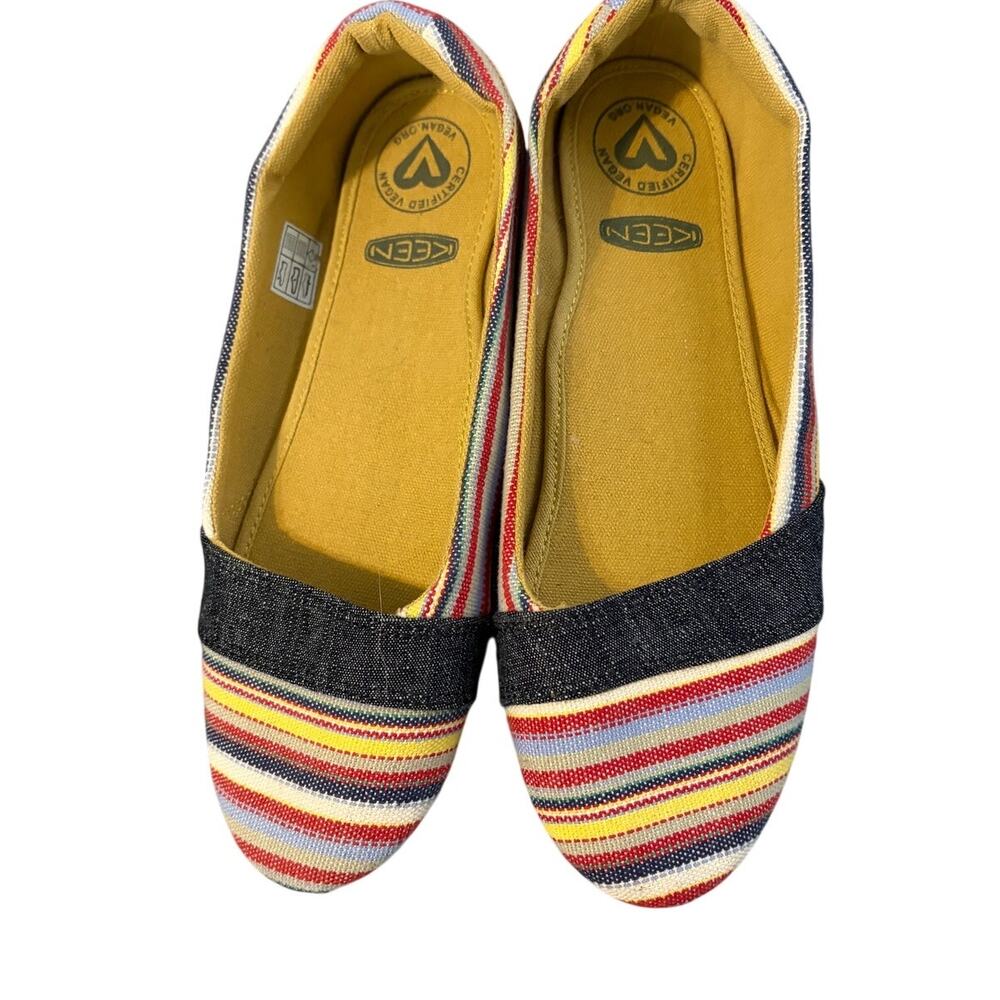 Keen Cortana Vegan Striped Canvas Ballet Flats Multicolor Women's 7 Boho Granola